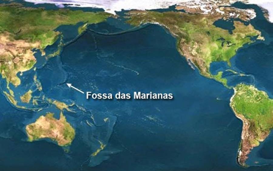 A localização da Fossa das Marianas