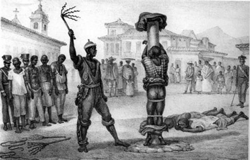 Negro açoitando outro negro - A história dos negros que traficavam escravos