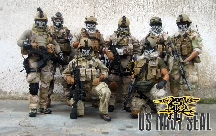 Unidade do Navy SEALs posando para a foto