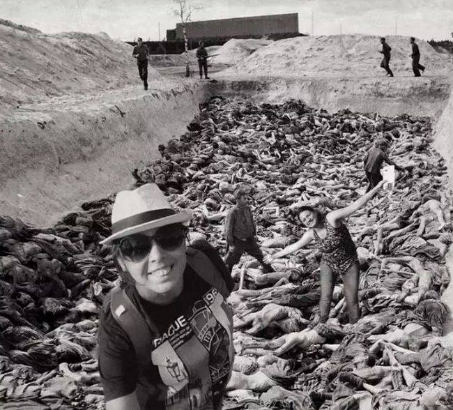 Montagens chocantes no Memorial do Holocausto